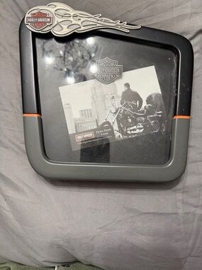 Harley-Davidson Black & Gray Flame Accent Photo Frame with Orange Trim